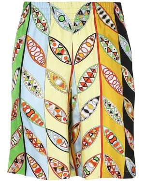 Emilio Pucci Silk Bermuda Shorts - Yellow