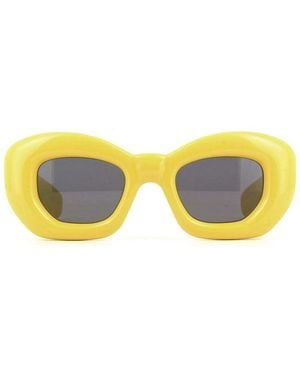 Loewe Lw40117I 39A Shiny- Cat Eye Sunglasses - Yellow