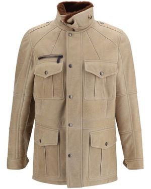 Brunello Cucinelli Waxed Shearling Safari Jacket Sheep - Natural