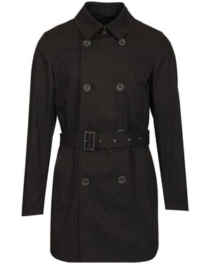 Herno Trench Doppiopetto Dean Gabardina Di Cotone Nero - Black