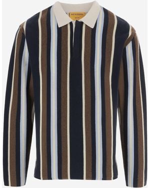 Guest In Residence Polo Shirt Striped Cashmere - Black