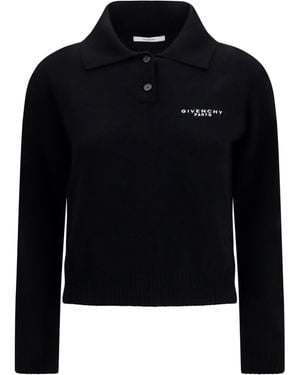Givenchy Wool And Cashmere Polo Sweater - Black