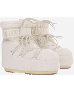 Moon Boot Ankle Boots Icon Low Fleece Acrylic - White