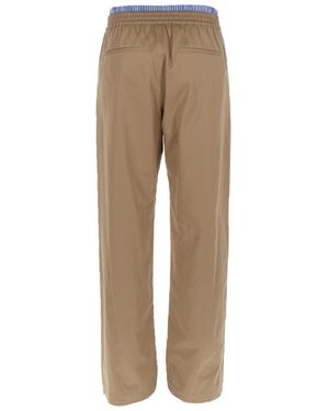 MSGM Msgm Double-Elastic Cotton Pants - Natural