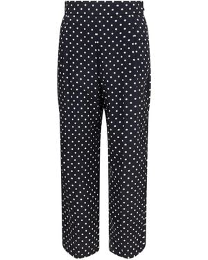 Valentino Polka-Dot Crêpe De Chine Pants Silk - Blue