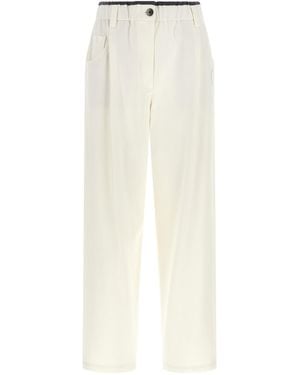 Brunello Cucinelli Cotton Relaxed-Fit Pants - White