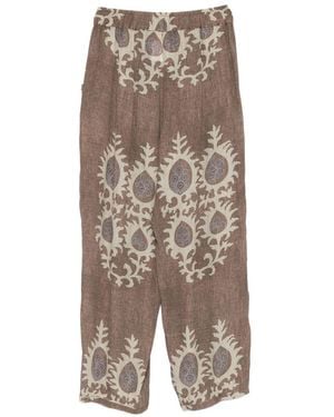 Bazar Deluxe Printed Wide Leg Pants - Brown