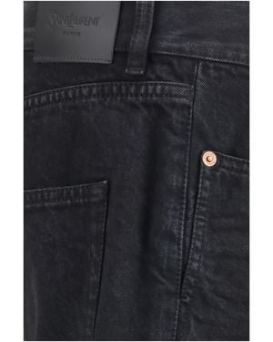 Saint Laurent Jeans Slim Fit Denim Cotton Trousers - Black