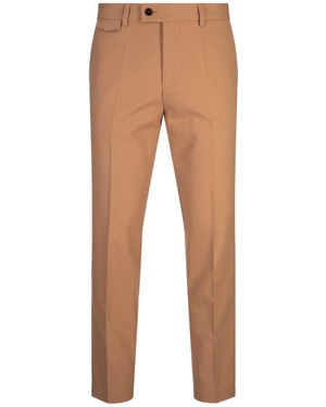 BOSS Camel Stretch Cotton Tapered Trousers - Natural