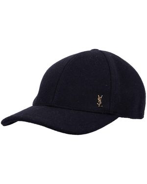 Saint Laurent Cassandre Baseball Cap - Blue