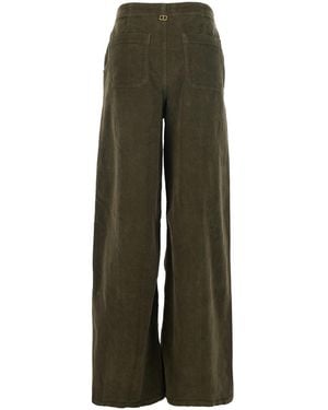 Twinset Pants With Belt Loops - Green