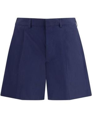 Prada Blue Cotton Bermuda Shorts
