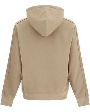 Burberry Hoodie Check Print - Natural