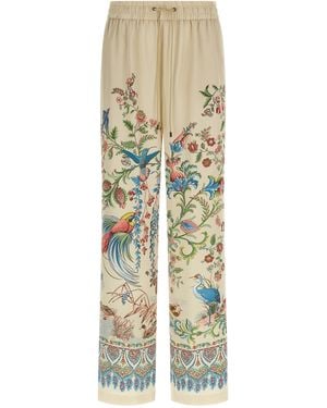 Etro Flora And Fauna Printed Trousers - Natural