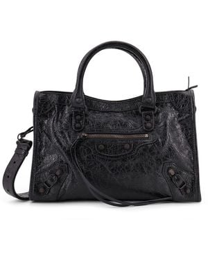 Balenciaga Le City Small Leather Shoulder Bag - Black