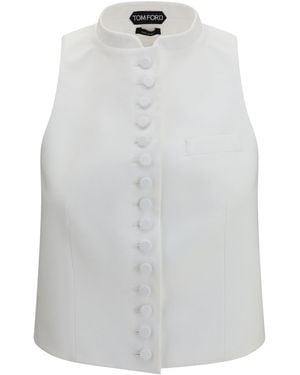 Tom Ford Cotton Piqué Waistcoat - White