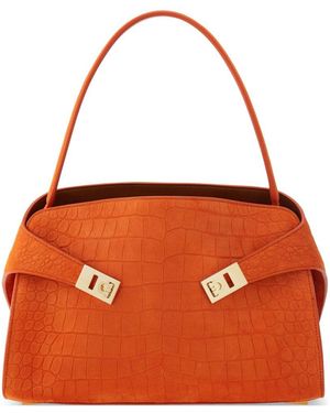 Ferragamo Hug Small Leather Tote Bag - Orange