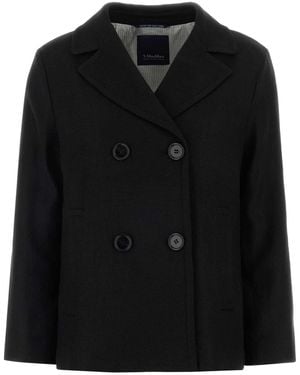 Max Mara Stretch Linen Blend Marco Blazer - Black