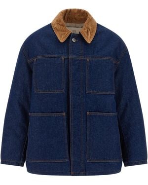 Ami Paris Cotton Denim Jacket Clothing - Blue