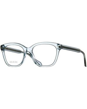 Gucci Eyeglasses Square Full Rim, Frame And Clear Demo Lenses Lens Gg0566O001 - Metallic
