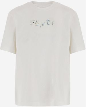 Fendi T-Shirt Cotton Logo T-Shirts - White
