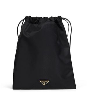 Prada Pouch Bag Wish Recycled Polyamide Shoulder - Black