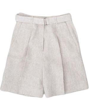 Officine Generale Dalva Linen Short - Gray
