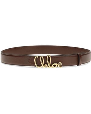 Chloé Iconic Leather Belt Calf Bos Taurus - White