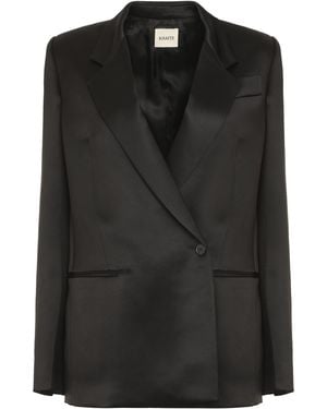 KHAITE Willow Double-Breasted Blazer Viscose Blazers - Black