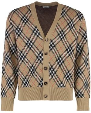 Burberry Vintage Check Wool Cardigan Main: Cardigans - Natural