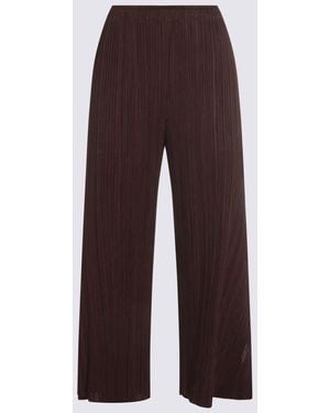Pleats Please Issey Miyake Dark Pants - Brown