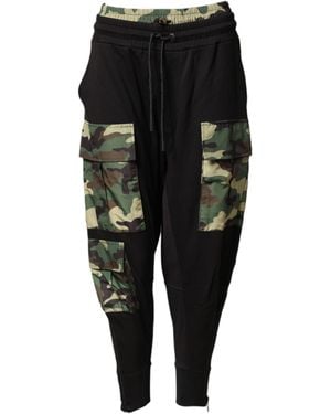 Dolce & Gabbana Camouflage Cargo Jogger Trousers - Black
