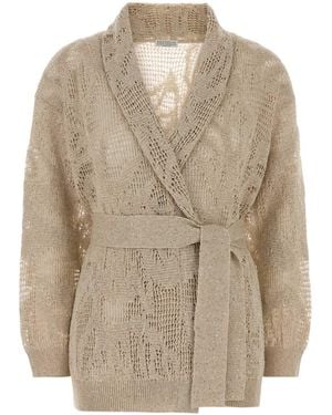 Brunello Cucinelli Crochet Cardigan - Natural