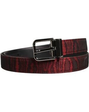 Dolce & Gabbana Jacquard Acetate Metal Buckle Belt And Polyester Calf - Multicolour