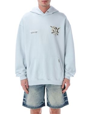 Represent Legacy Cherubs Cotton Hoodie Rib Sweatshirt - Blue