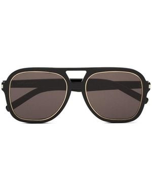 Saint Laurent Sunglasses Aviator Full Rim, Frame And Lens Sl602Rim001 - Brown