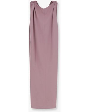 Balenciaga Midi Sack Silk And Wool Dress - Purple