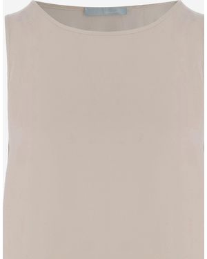 Allude Stretch Silk Top Tops - Natural