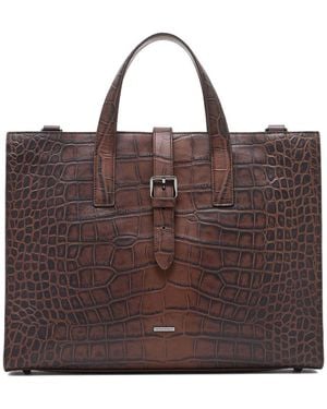 Emporio Armani Leather Briefcase - Brown