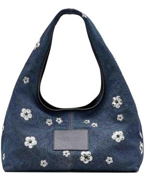 Marc Jacobs The Sequin Daisy Denim Sack Bag Shoulder - Blue