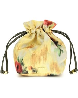 Ganni Printed Taffeta Pouch - Metallic