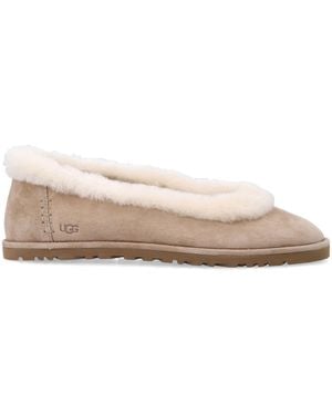 UGG Zora Suede Ballet Flats - Natural