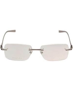 Gucci Logo Lens Rimeless Frame - Natural