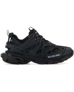 Balenciaga Mesh And Rubber Track Sneakers - Black