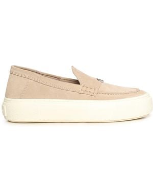 Hogan Crosswind Suede Loafers - Natural