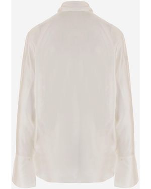 Sa Su Phi Silk Shirt With Bow Detail - White