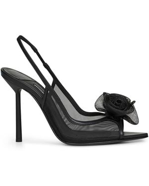 Le Silla Mesh Rose 100 Slingback Pumps - Black