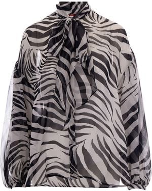 Max Mara Blouse Printed Chiffon - Gray