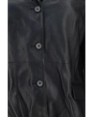 Magda Butrym Leather Blazer Sheep Blazers - Blue