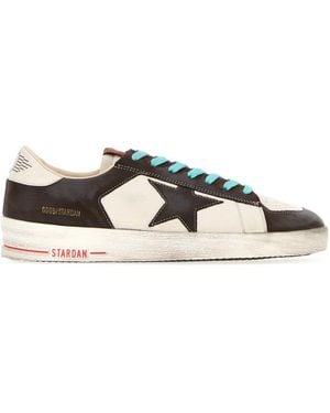 Golden Goose Two-Tone Leather Stardan Trainers - Black
